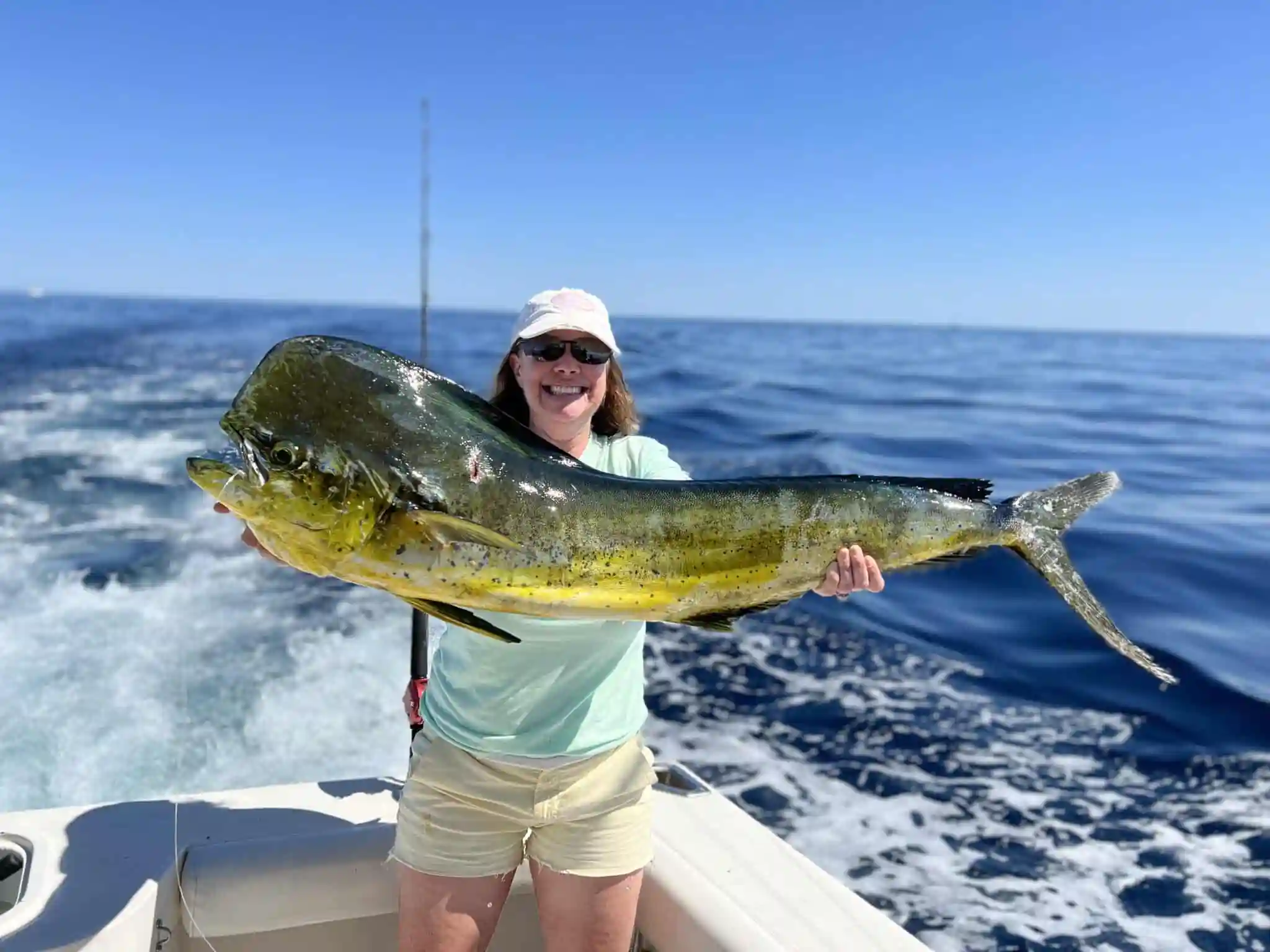 Angler casting a line during a guided fly fishing trip in Cabo San Lucas.
